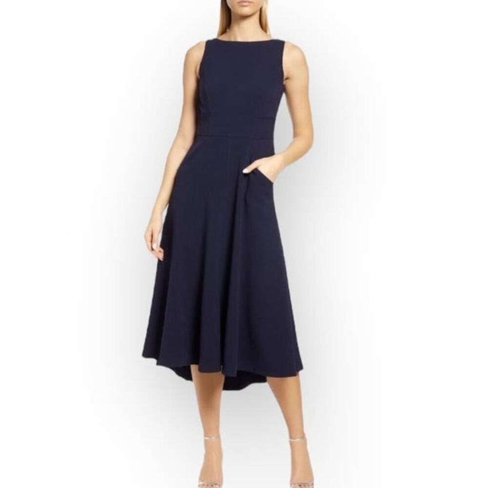 Eliza J Navy Midi Dress